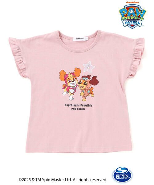 SLAP SLIP/スラップ スリップ 【パウ・パトロール×SLAPSLIP】袖フリルキャラクタープリントキラキラTシャツ(90~130cm) ピンク 100cm SLAP SLIP/スラップ スリップ 【パウ・パトロール×SLAPSLIP】袖フリルキャラクタープリントキラキラTシャツ(90~130cm) ピンク 100cm