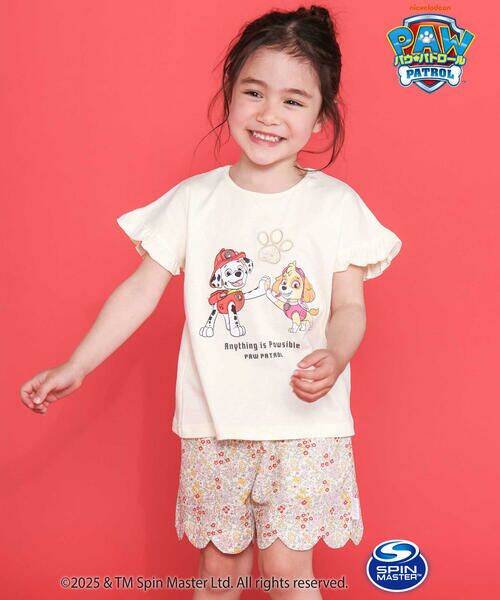 SLAP SLIP / スラップ スリップ Tシャツ | 【パウ・パトロール×SLAPSLIP】袖フリルキャラクタープリントキラキラTシャツ(90~130cm) | 詳細9