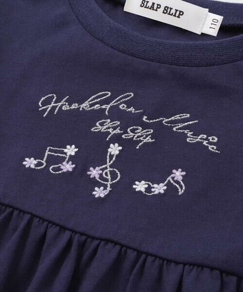 SLAP SLIP / スラップ スリップ ミニ丈・ひざ丈ワンピース | ストライプチェック袖リボンオフショルワンピース(90~130cm) | 詳細6