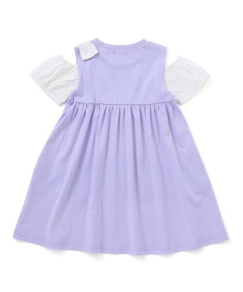 SLAP SLIP / スラップ スリップ ミニ丈・ひざ丈ワンピース | ストライプチェック袖リボンオフショルワンピース(90~130cm) | 詳細9