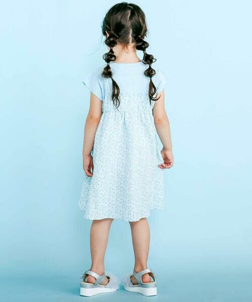 SLAP SLIP / スラップ スリップ ミニ丈・ひざ丈ワンピース | 花柄シフォンドッキングワンピース(80~130cm) | 詳細1