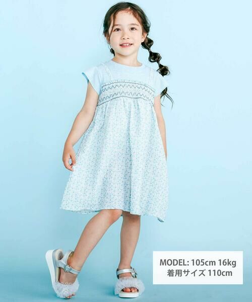 SLAP SLIP / スラップ スリップ ミニ丈・ひざ丈ワンピース | 花柄シフォンドッキングワンピース(80~130cm) | 詳細2