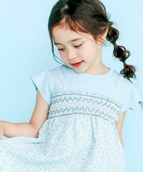 SLAP SLIP / スラップ スリップ ミニ丈・ひざ丈ワンピース | 花柄シフォンドッキングワンピース(80~130cm) | 詳細3