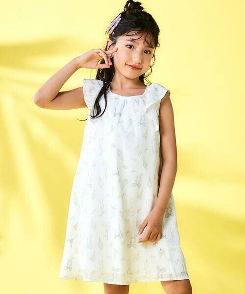 SLAP SLIP / スラップ スリップ ミニ丈・ひざ丈ワンピース | アイス柄プリントシアーチェックワンピース(80~130cm) | 詳細2