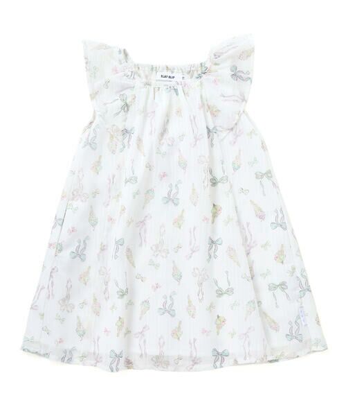 SLAP SLIP / スラップ スリップ ミニ丈・ひざ丈ワンピース | アイス柄プリントシアーチェックワンピース(80~130cm) | 詳細4