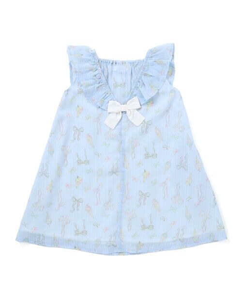 SLAP SLIP / スラップ スリップ ミニ丈・ひざ丈ワンピース | アイス柄プリントシアーチェックワンピース(80~130cm) | 詳細12