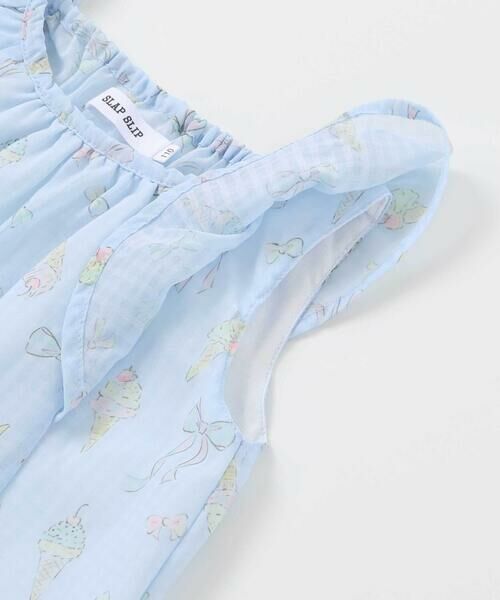 SLAP SLIP / スラップ スリップ ミニ丈・ひざ丈ワンピース | アイス柄プリントシアーチェックワンピース(80~130cm) | 詳細15