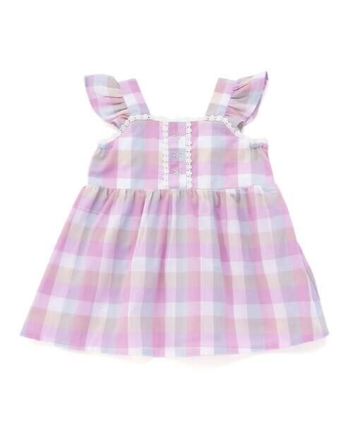 SLAP SLIP / スラップ スリップ シャツ・ブラウス | マドラスチェック肩フリルチュニック(90~130cm) | 詳細5