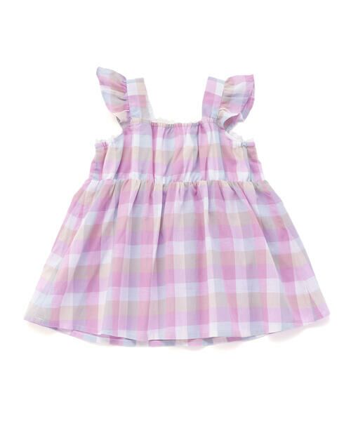 SLAP SLIP / スラップ スリップ シャツ・ブラウス | マドラスチェック肩フリルチュニック(90~130cm) | 詳細6