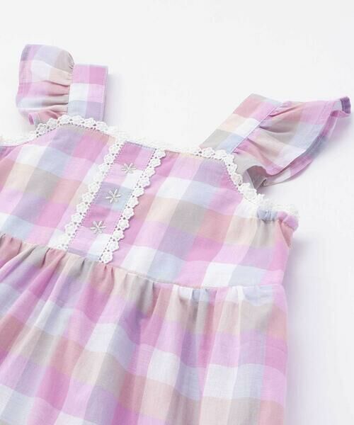 SLAP SLIP / スラップ スリップ シャツ・ブラウス | マドラスチェック肩フリルチュニック(90~130cm) | 詳細7