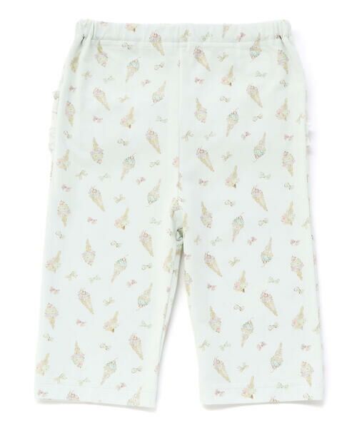 SLAP SLIP / スラップ スリップ レギンス・スパッツ | 【接触冷感】ハートドットギンガムチェック総柄おしりフリル5分丈レギンス(80~120cm)（オフホワイト系(アイス柄)）