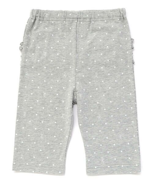 SLAP SLIP / スラップ スリップ レギンス・スパッツ | 【接触冷感】ハートドットギンガムチェック総柄おしりフリル5分丈レギンス(80~120cm)（グレー系(ドット×ロゴ柄)）