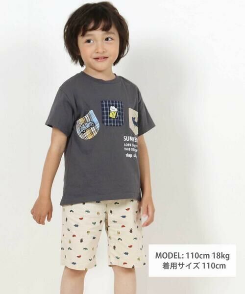 SLAP SLIP / スラップ スリップ ショート・ハーフ・半端丈パンツ | ツイルデニム総柄プリントハーフパンツ(80~130cm) | 詳細2