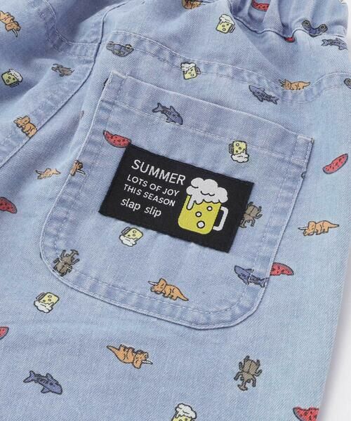 SLAP SLIP / スラップ スリップ ショート・ハーフ・半端丈パンツ | ツイルデニム総柄プリントハーフパンツ(80~130cm) | 詳細12