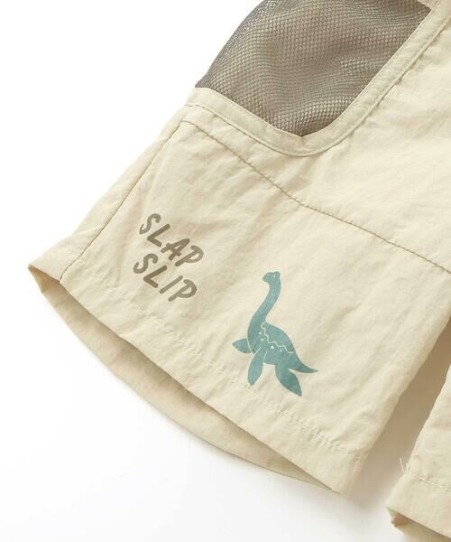 SLAP SLIP / スラップ スリップ ショート・ハーフ・半端丈パンツ | 【水陸両用/水にぬれると柄が浮き出る！？】恐竜総柄メッシュポケットハーフパンツ(80~130cm) | 詳細12