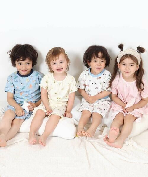 SLAP SLIP / スラップ スリップ ルームウェア | 【スララク/腹巻き一体型/吸汗速乾】みんな快眠!半袖みんみんパジャマ 上下セット(80~130cm) | 詳細1