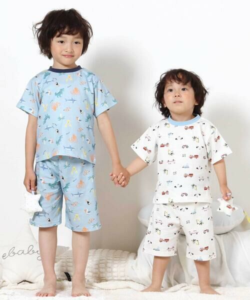 SLAP SLIP / スラップ スリップ ルームウェア | 【スララク/腹巻き一体型/吸汗速乾】みんな快眠!半袖みんみんパジャマ 上下セット(80~130cm) | 詳細14