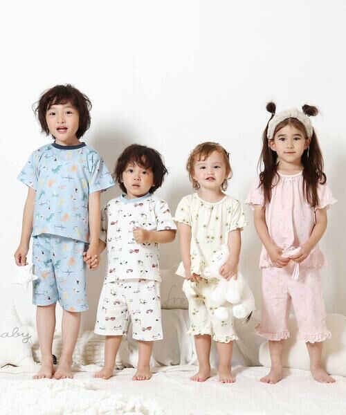 SLAP SLIP / スラップ スリップ ルームウェア | 【スララク/腹巻き一体型/吸汗速乾】みんな快眠!半袖みんみんパジャマ 上下セット(80~130cm) | 詳細9