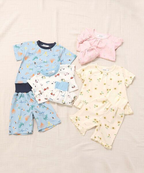 SLAP SLIP / スラップ スリップ ルームウェア | 【スララク/腹巻き一体型/吸汗速乾】みんな快眠!半袖みんみんパジャマ 上下セット(80~130cm) | 詳細24