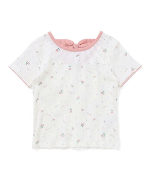 SLAP SLIP / スラップ スリップ Tシャツ | 花柄バックリボンTシャツ(80~130cm) | 詳細1