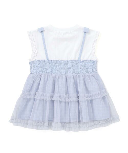 SLAP SLIP / スラップ スリップ Tシャツ | 肩リボンチュールキャミソールドッキングTシャツ(80~130cm) | 詳細1