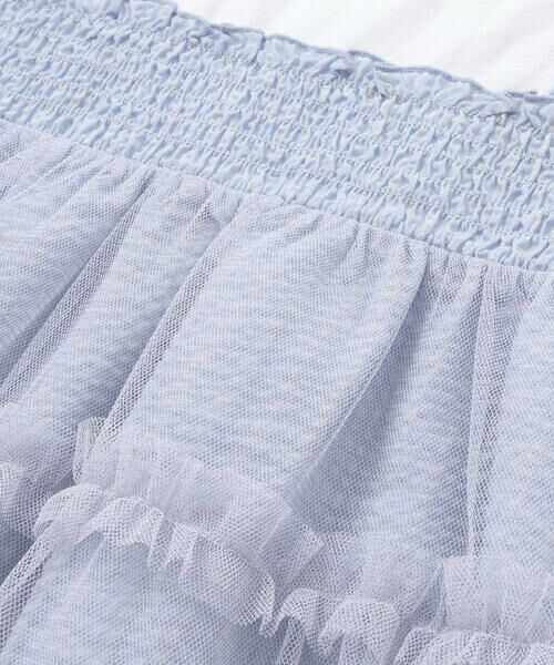 SLAP SLIP / スラップ スリップ Tシャツ | 肩リボンチュールキャミソールドッキングTシャツ(80~130cm) | 詳細3