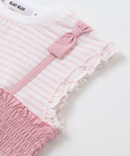 SLAP SLIP / スラップ スリップ Tシャツ | 肩リボンチュールキャミソールドッキングTシャツ(80~130cm) | 詳細14