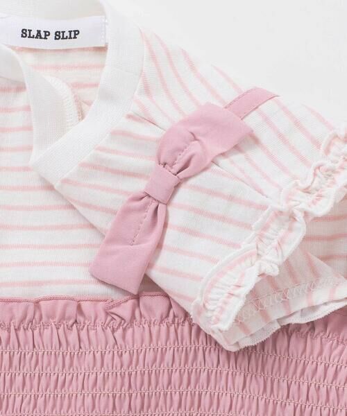 SLAP SLIP / スラップ スリップ Tシャツ | 肩リボンチュールキャミソールドッキングTシャツ(80~130cm) | 詳細15