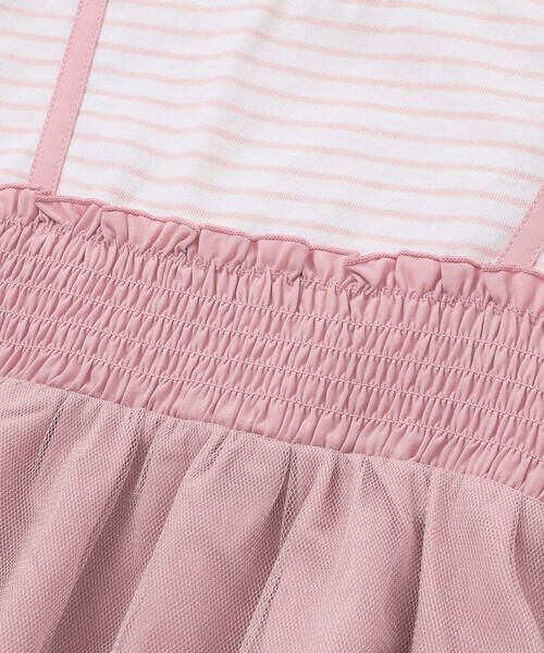 SLAP SLIP / スラップ スリップ Tシャツ | 肩リボンチュールキャミソールドッキングTシャツ(80~130cm) | 詳細16