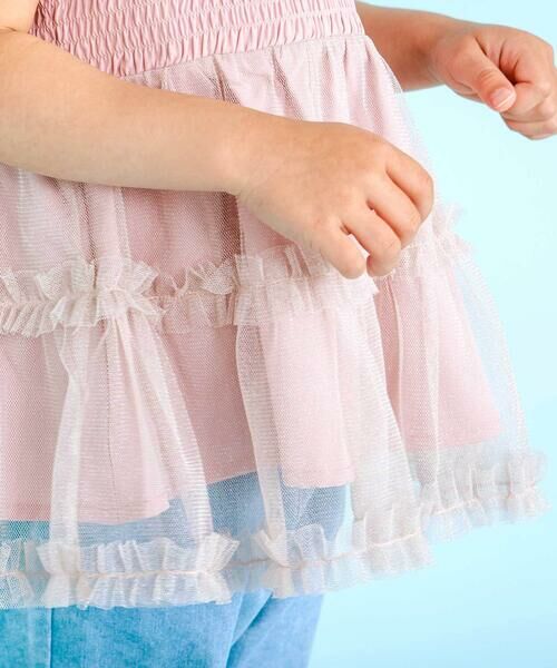 SLAP SLIP / スラップ スリップ Tシャツ | 肩リボンチュールキャミソールドッキングTシャツ(80~130cm) | 詳細9