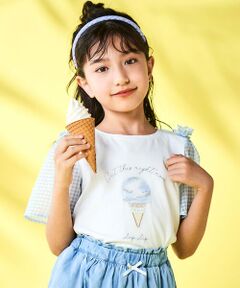 SLAP SLIP / スラップ スリップ Tシャツ | 【吸汗速乾】アイスクリームケーキモチーフリボンシアースリーブTシャツ(80~130cm)