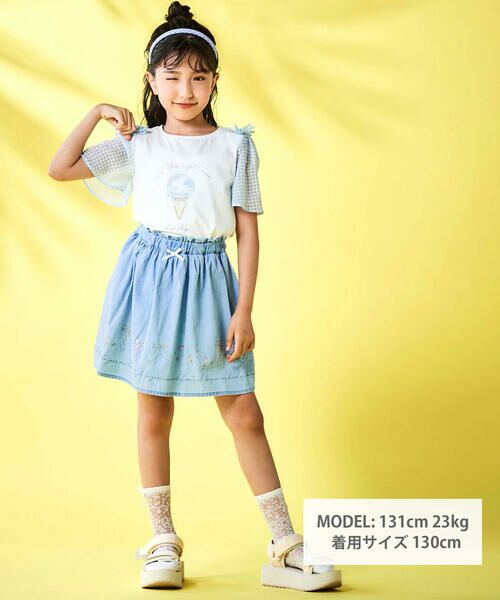 SLAP SLIP / スラップ スリップ Tシャツ | 【吸汗速乾】アイスクリームケーキモチーフリボンシアースリーブTシャツ(80~130cm) | 詳細1