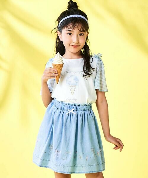 SLAP SLIP / スラップ スリップ Tシャツ | 【吸汗速乾】アイスクリームケーキモチーフリボンシアースリーブTシャツ(80~130cm) | 詳細2