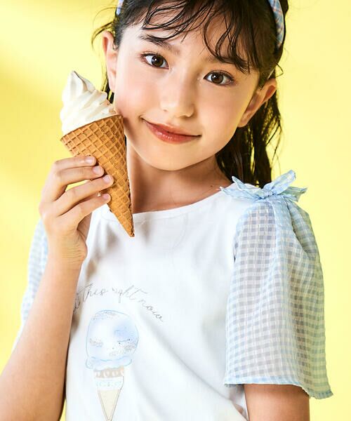 SLAP SLIP / スラップ スリップ Tシャツ | 【吸汗速乾】アイスクリームケーキモチーフリボンシアースリーブTシャツ(80~130cm) | 詳細4