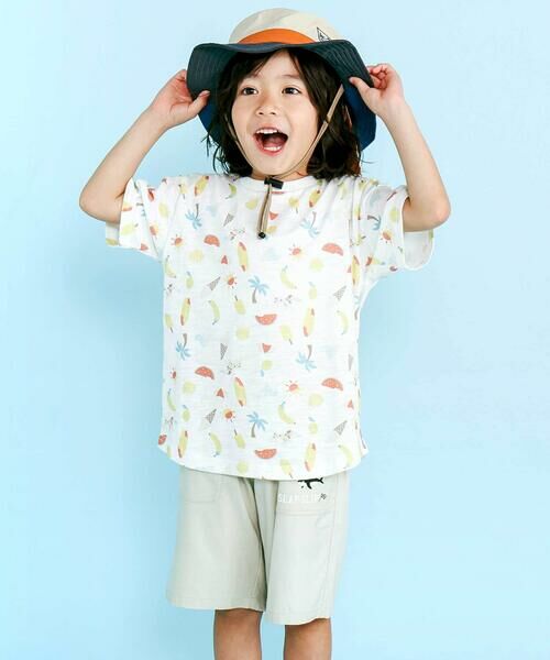 SLAP SLIP / スラップ スリップ Tシャツ | 【吸汗速乾】ビーチ海総柄半袖Tシャツ(80~130cm) | 詳細2