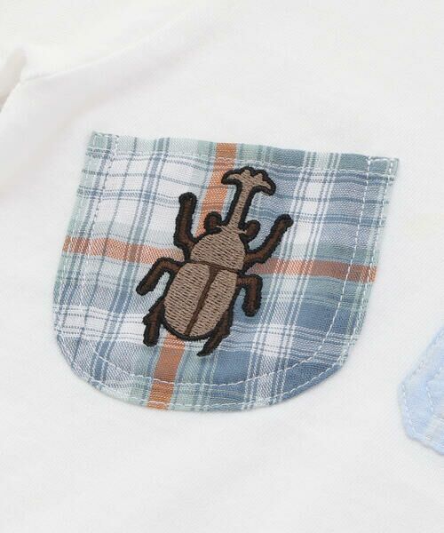 SLAP SLIP / スラップ スリップ Tシャツ | 【吸汗速乾】チェックダンガリー色々ワッペン付きポケット半袖Tシャツ(80~130cm) | 詳細6