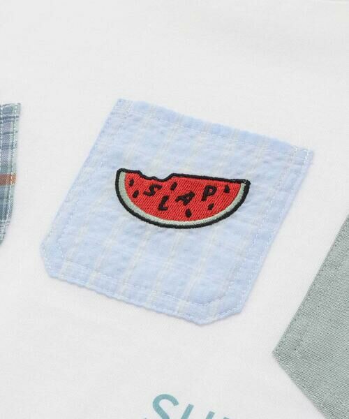 SLAP SLIP / スラップ スリップ Tシャツ | 【吸汗速乾】チェックダンガリー色々ワッペン付きポケット半袖Tシャツ(80~130cm) | 詳細7