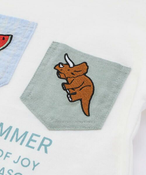 SLAP SLIP / スラップ スリップ Tシャツ | 【吸汗速乾】チェックダンガリー色々ワッペン付きポケット半袖Tシャツ(80~130cm) | 詳細8