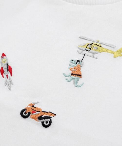 SLAP SLIP / スラップ スリップ Tシャツ | 【吸汗速乾】ポケット付きいろんなモチーフ刺しゅう袖配色Tシャツ(80~130cm) | 詳細3