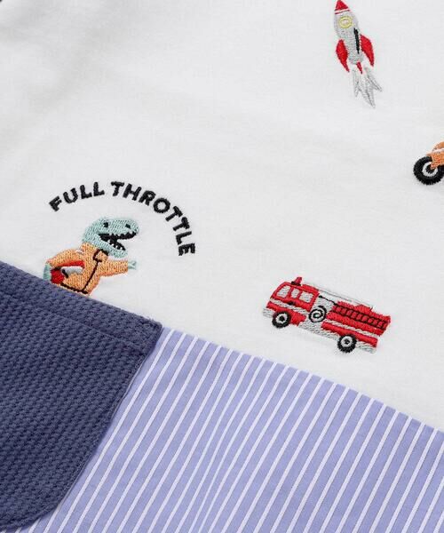 SLAP SLIP / スラップ スリップ Tシャツ | 【吸汗速乾】ポケット付きいろんなモチーフ刺しゅう袖配色Tシャツ(80~130cm) | 詳細4
