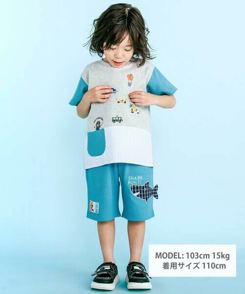 SLAP SLIP / スラップ スリップ Tシャツ | 【吸汗速乾】ポケット付きいろんなモチーフ刺しゅう袖配色Tシャツ(80~130cm) | 詳細5