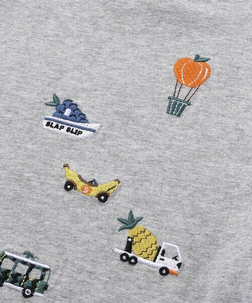 SLAP SLIP / スラップ スリップ Tシャツ | 【吸汗速乾】ポケット付きいろんなモチーフ刺しゅう袖配色Tシャツ(80~130cm) | 詳細12