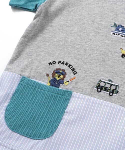 SLAP SLIP / スラップ スリップ Tシャツ | 【吸汗速乾】ポケット付きいろんなモチーフ刺しゅう袖配色Tシャツ(80~130cm) | 詳細13