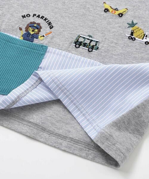SLAP SLIP / スラップ スリップ Tシャツ | 【吸汗速乾】ポケット付きいろんなモチーフ刺しゅう袖配色Tシャツ(80~130cm) | 詳細16