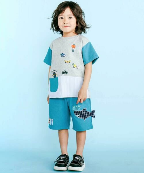 SLAP SLIP / スラップ スリップ Tシャツ | 【吸汗速乾】ポケット付きいろんなモチーフ刺しゅう袖配色Tシャツ(80~130cm) | 詳細6