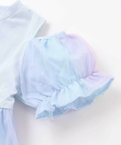 SLAP SLIP / スラップ スリップ ミニ丈・ひざ丈ワンピース | 【ケアベア×SLAP SLIP】キラキラプリント肩あきチュールワンピース(100~130cm) | 詳細7