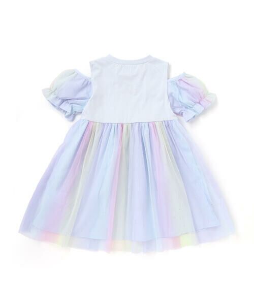 SLAP SLIP / スラップ スリップ ミニ丈・ひざ丈ワンピース | 【ケアベア×SLAP SLIP】キラキラプリント肩あきチュールワンピース(100~130cm) | 詳細4