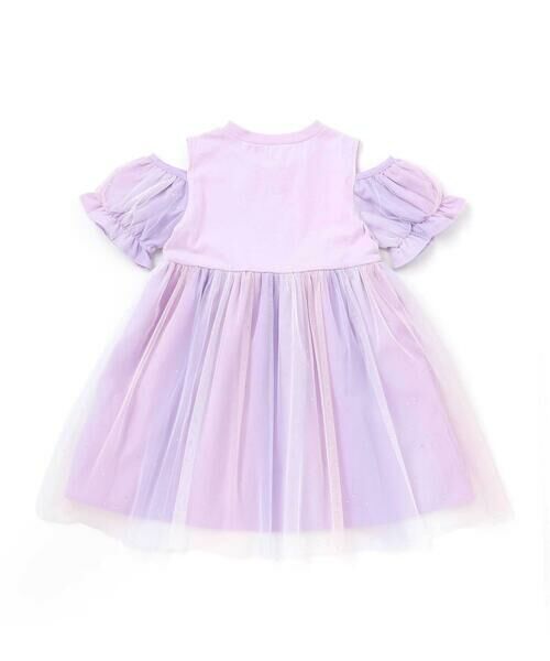 SLAP SLIP / スラップ スリップ ミニ丈・ひざ丈ワンピース | 【ケアベア×SLAP SLIP】キラキラプリント肩あきチュールワンピース(100~130cm) | 詳細17