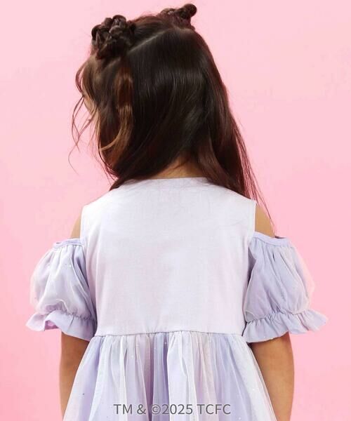 SLAP SLIP / スラップ スリップ ミニ丈・ひざ丈ワンピース | 【ケアベア×SLAP SLIP】キラキラプリント肩あきチュールワンピース(100~130cm) | 詳細15