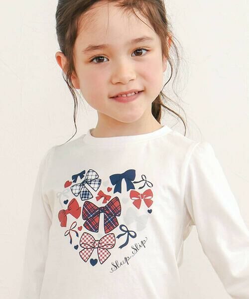 SLAP SLIP / スラップ スリップ セットアップ | 【お揃い】チェックティアードキャミソール+フロントプリント長袖カットソー2点セット(90~130cm) | 詳細2